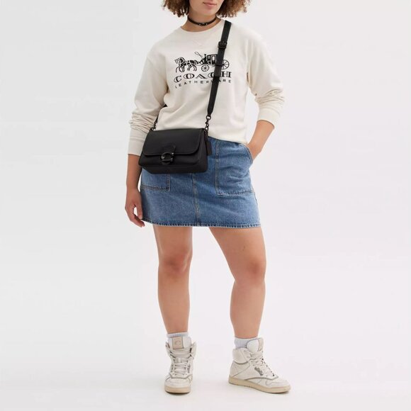 Soft Tabby Black Coach Bag with cross-body strap - Picture 2 of 5